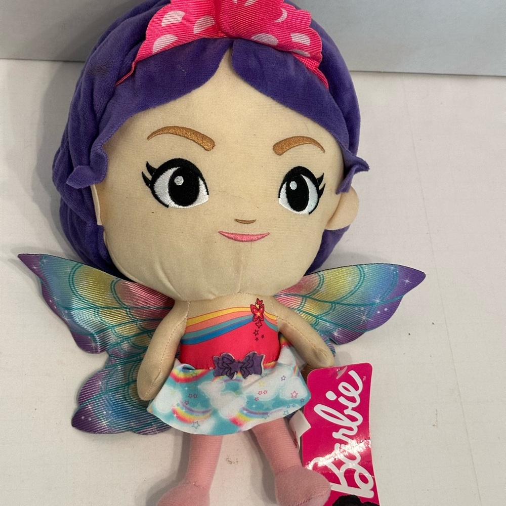 Barbie Butterfly Princess Purple-Haired Fairy Plush with Rainbow Wings